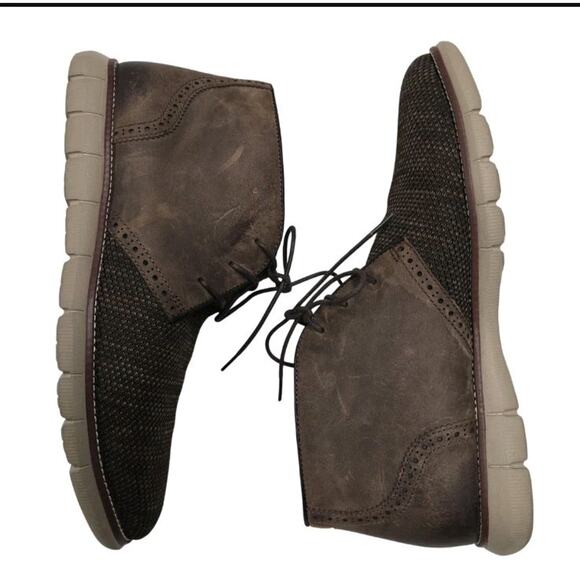 Johnston & Murphy Holden Chukka Boots Mens 9M Brown Leather Knit Memory Foam main image 9
